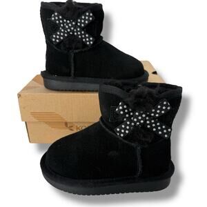 NEW Koolaburra Ugg Toddler Victoria Mini Dots Boots Size 6 Black Bow Winter Shoe